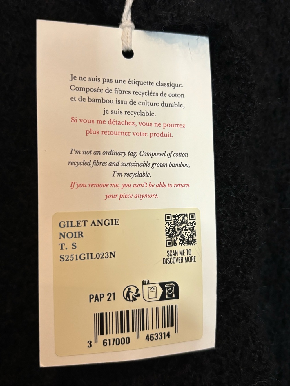 NWT Sezane Angie Kid Mohair Cardigan Sweater Black S - Picture 10 of 10